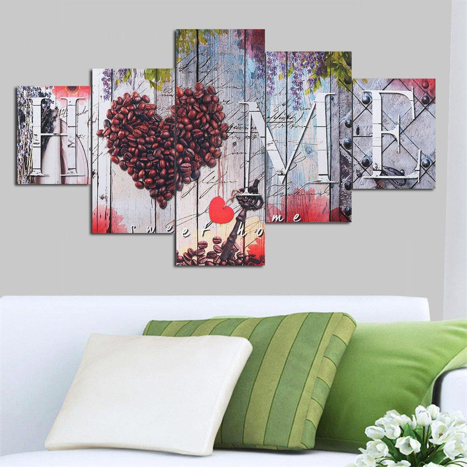 5Pcs HOME Unframed Print Painting Wall Canvas Art Home Living Room Decoration