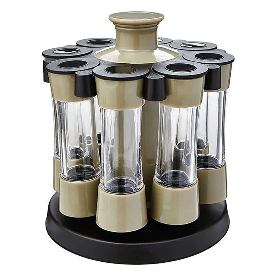 8 Bottles Of Rotating Creative Kitchen Rack Seasoning Jar For Kitchen Spices Pepper