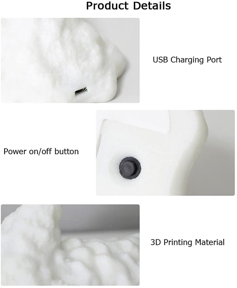 Feuerdrache 3D-gedruckte Nachtlampe mit wiederaufladbarem USB