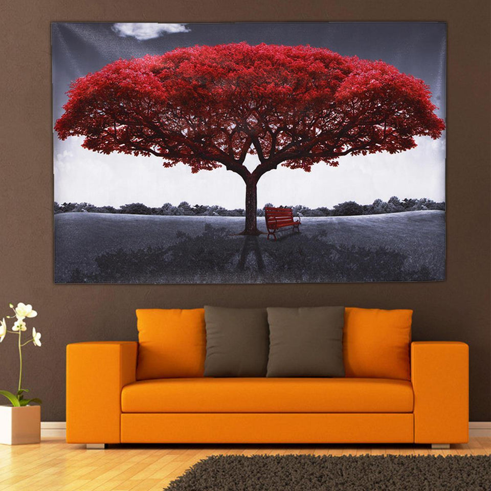 Large Red Tree Canvas Modern Home Wall Decor Art Paintings Picture Print No Frame Home Decorations