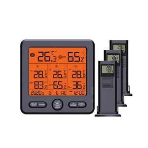 3 in 1 Indoor Outdoor Wireless Thermometer Hygrometer Weather Station With Color Alarm