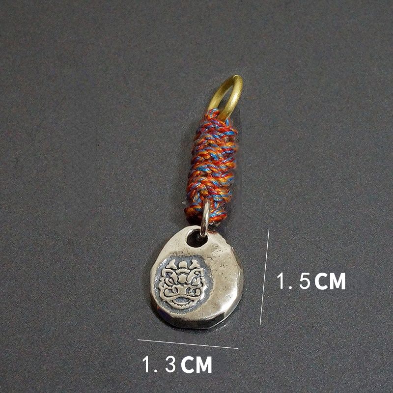 Small pendant sterling S925 silver accessories Tibetan Vajra Corpse Tuolin Master Wakes up the Lion Hand carry Vajra pestle Ah Dun