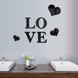 3D Multi-color Love Silver DIY Shape Mirror Wall Stickers Home Wall Bedroom Office Decor