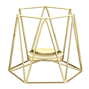 Metal Candle Holders Geometric Hexagon  Candle Holder Wedding Home Decor Tabletop Lantern