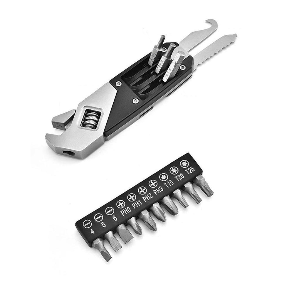 Stainless Steel Adjustable Wrench Folding Allen Wrench Multi-Function Wrench With Screwdriver