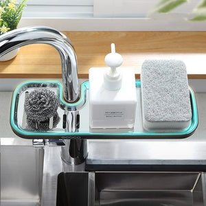 Edelstahl-Wasserhahn-Regal, Küchenutensilien, Waschbecken-Aufbewahrungsregal