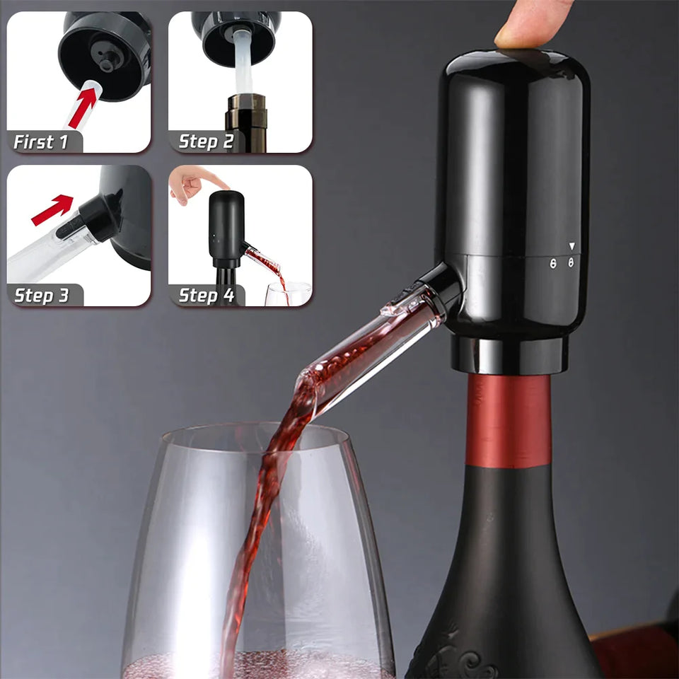 Aireador de vino eléctrico Vertedor Decantador de vino de un botón