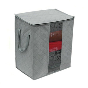 Foldable Bamboo Charcoal Storage Box Clothes Blanket Closet Organizer Bag Quilts Storage Bag