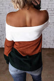 Lilipretty Lovely Chill Color Block Off Shoulder Sweater
