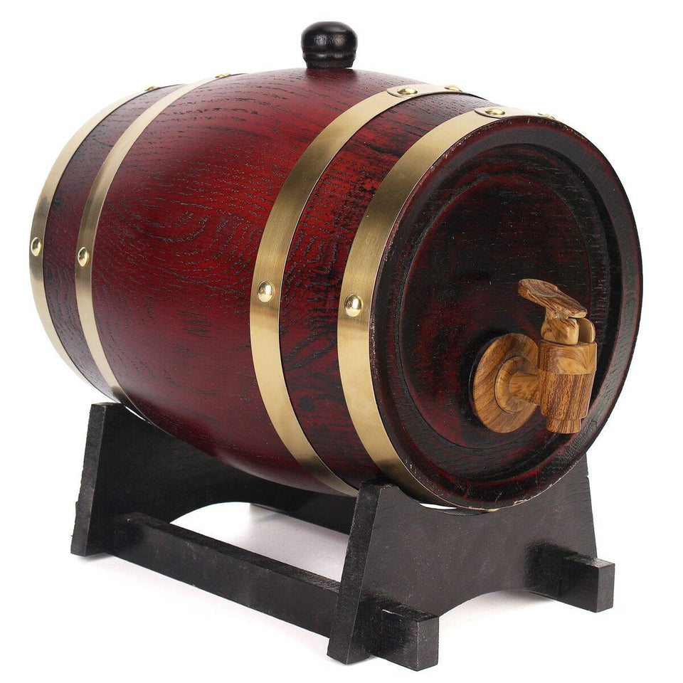 Weikeduo Vtc-808 Wooden Alcohol Barrel 1.5L/3L/5L Rum Brewing Container Phnom Penh Decoration-Red Oak
