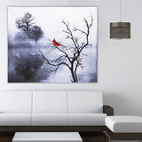 Modern Red Bird Tree Canvas Oil Printed Paintings Home Wall Art Decor Unframed Decorations