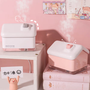 Humidificador de aire Kawaii Mini House con luz cálida