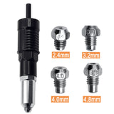 Professional Rivet Drill Adapter Kit With 4Pcs Different Matching Nozzle Bolts