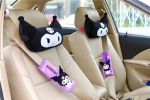 Kuromi My Melody inspirado en el reposacabezas del cuello del coche, almohadas, fundas para cinturones de seguridad, accesorios