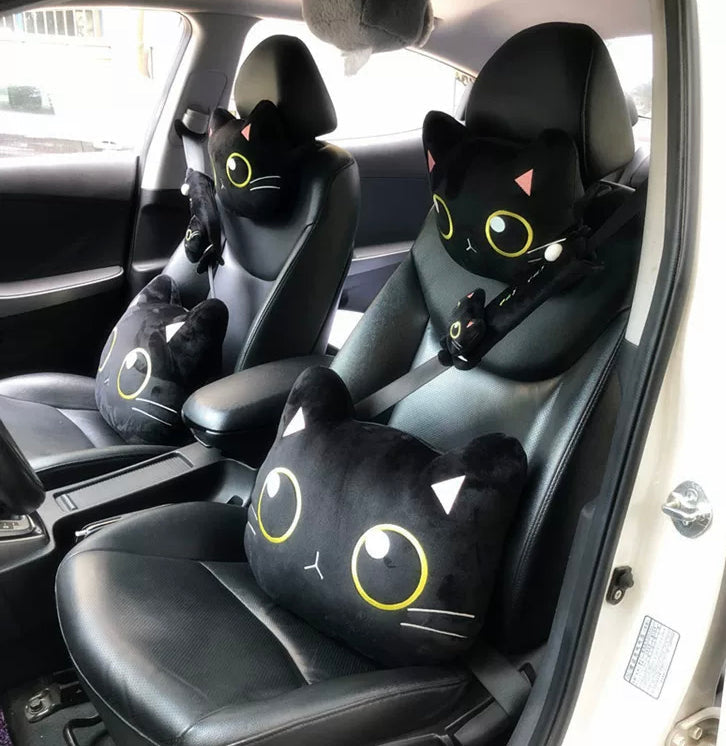 Accesorios para coche Kawaii Cute Cat- Almohada para el cuello