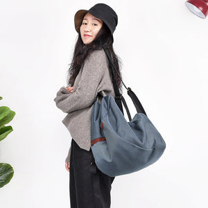 Travel Simple Style Women Backpack Canvas Shoulder Bag 6556