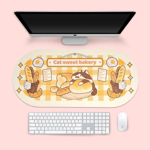 Cute Cartoon Cat Mouse Pad y reposamuñecas para teclado