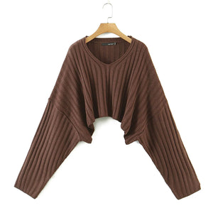 Spice Girl Short Loose Doll Sleeve Knit Sweater Sweater + Cross Knit Bag Hip Skirt Suit Women's Autumn