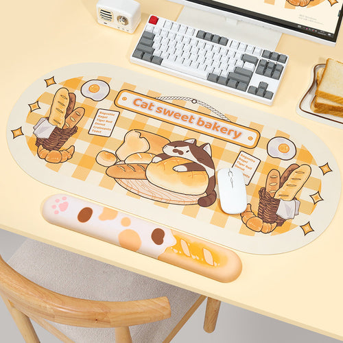 Tapis de souris chat dessin animé mignon et repose-poignet clavier