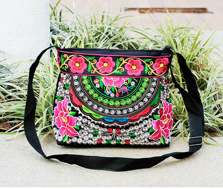 New Women's Bag Ethnic Style Embroidered Bag Embroidered Canvas Bag