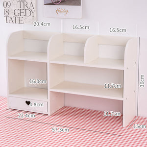 Kawaii Cream White Mini Desk Shelf Organizer