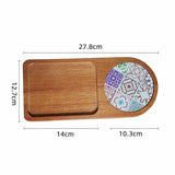 Solid Wood Tray, Water Cup, Plate, Vintage Bread, Dim Sum, Dessert Storage, Breakfast and Small Plate