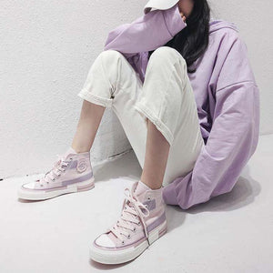 Lavender High Cut Canvas Shoe Sneakers