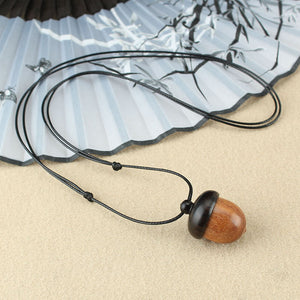 Vintage ebony acorn pendant simple literary accessories