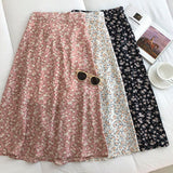 Cottagecore Rose Floral Midi Skirt