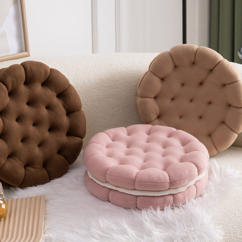 Biscuit Shaped Seat Cushion Cookie Pillow