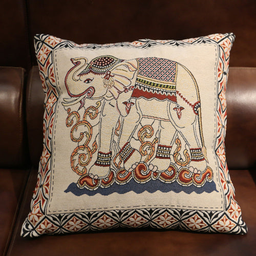 Ethnic style elephant pillowcase double-sided embroidered pillowcase sofa cushion