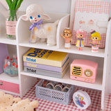 Mini estante organizador de escritorio blanco crema Kawaii