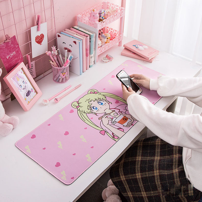 Alfombrilla de ratón extendida larga de Sailor Moon y Sakura Cardcaptor