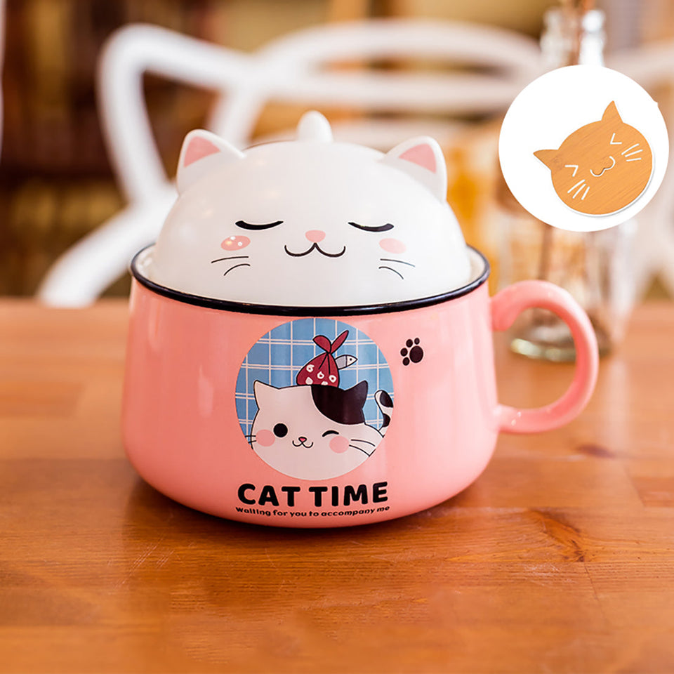 Cuenco de cerámica lindo gatito
