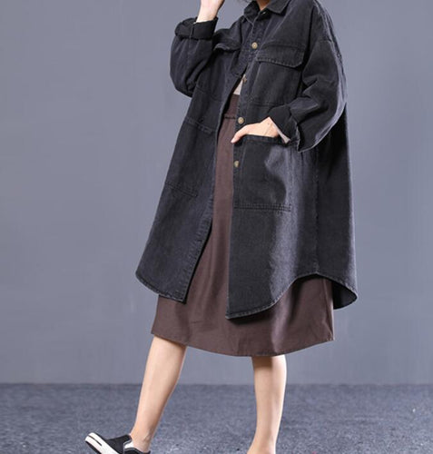 Loose Long Hooded Casual Coat A line Parka Plus Size Coat Jacket