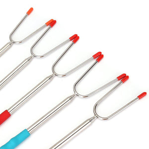 5Pcs 45'' Extendable Roasting Sticks BBQ Fork Telescoping Skewers Cooking Tool