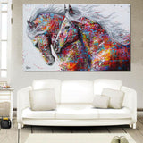 Lienzo Running Horse Art Print Paintings Cuadro de pared sin marco Póster colorido para la decoración del hogar de la sala de estar 