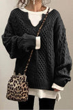 Lilipretty Linen Pattern Casual Knit Sweater
