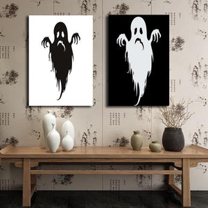 Miico Hand Painted Combination Decorative Paintings Halloween Ghost Wall Art For Home Decoration