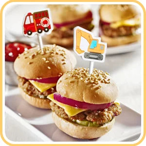 Púas de comida para vehículos para niños – Transporte de comida para vehículos Bento Picks Decoración de fiambrera para niños y niños pequeños