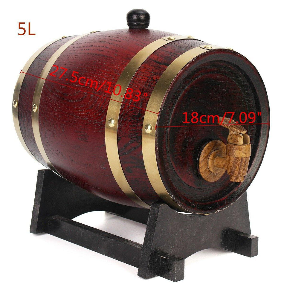 Weikeduo Vtc-808 Wooden Alcohol Barrel 1.5L/3L/5L Rum Brewing Container Phnom Penh Decoration-Red Oak