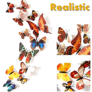 12pcs 3D Butterfly Design Decal Art Wall Stickers Room ations Home