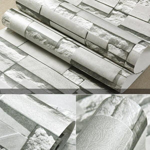Brick Pattern 3D Textured Non-woven Wallpaper Sticker Background Home Decor Sticker