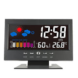 DC 000 Digital Thermometer Hygrometer Weather Station Alarm Clock Colorful LCD Calendar