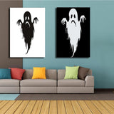 Miico Hand Painted Combination Decorative Paintings Halloween Ghost Wall Art For Home Decoration