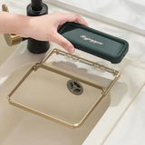 The drain rack of the kitchen sink can be folded to erect the filter net pocket