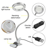 USB LED Magnifying Glass Desk Lighting 8X Magnifier Lamp Bendable Beauty Makeup Tattoo Light Reading