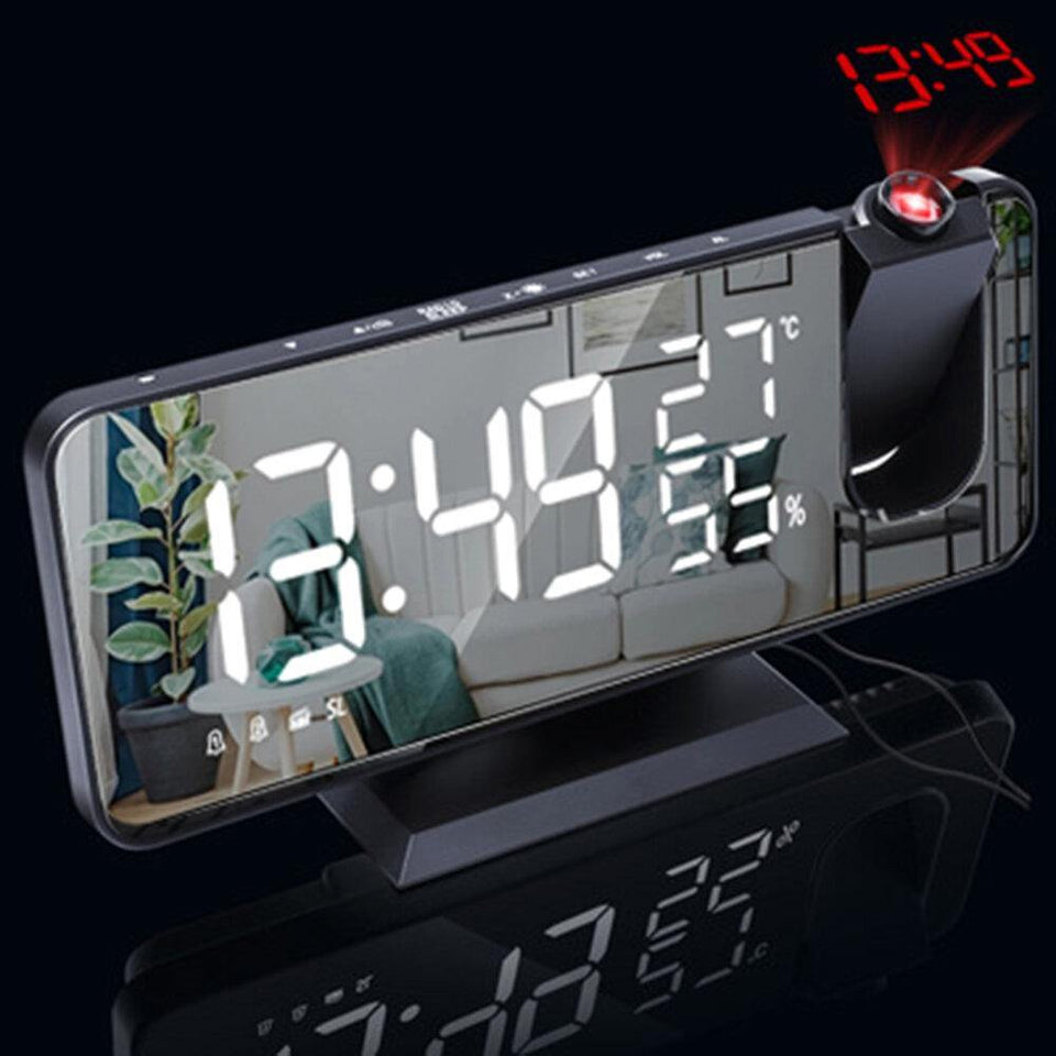 Electronic LED Projector Alarm Clock Desktop Digital Projection Alarm Clock Smart Home Bedroom Bedside Clock