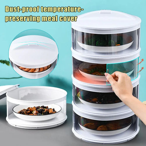 Transparent Stackable Food Stack Insulation Layers With Dust-Proof Cover