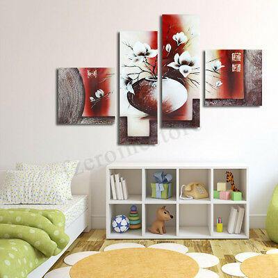 4pcs Flower Vase Prints Paintings Picture Unframed Wall Hanging Home Decor